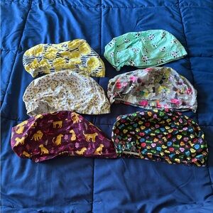 6 scrub caps elastic euro style